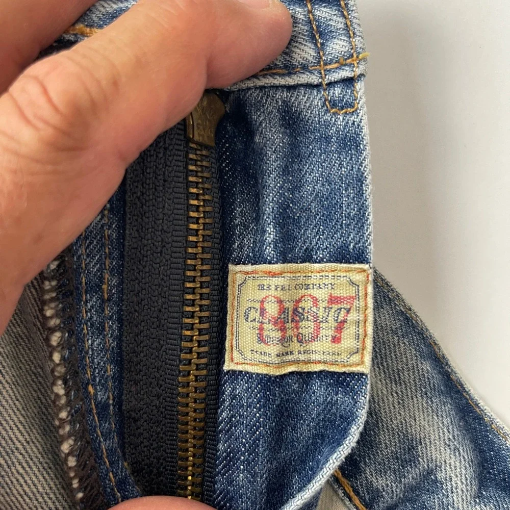 Polo Ralph Lauren Jeans Mens 34x32 Blue 867 Classic Fit Distressed Grunge Denim